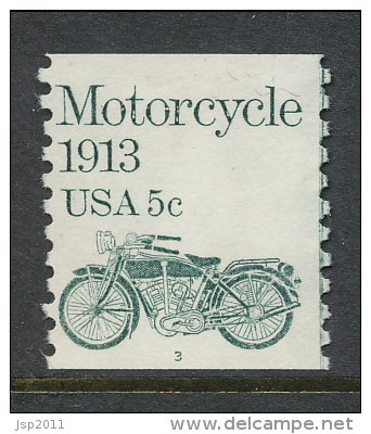 USA 1983 Scott # 1899. Transportation Issue: Motorcycle 1913, MNH (**), Single P#3 - Coils (Plate Numbers)