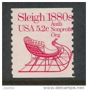 USA 1983 Scott # 1900. Transportation Issue: Sleigh 1880s, MNH (**), - Coils & Coil Singles