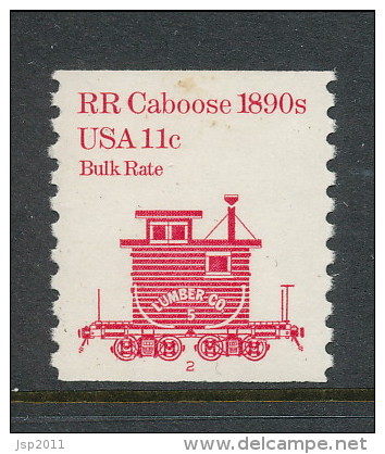 USA 1984 Scott # 1905. Transportation Issue: RR Carboose 1890s, MNH (**). Untagget With P#2 - Coils & Coil Singles