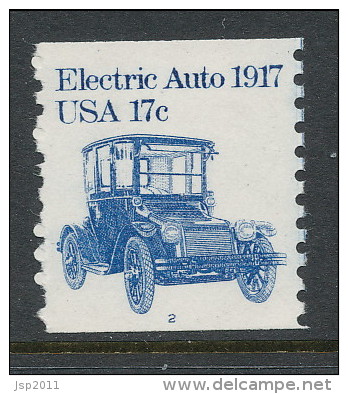 USA 1981 Scott # 1906. Transportation Issue: Electric Auto 1917s, MNH (**). Tagget  P#2 - Rollenmarken (Plattennummern)