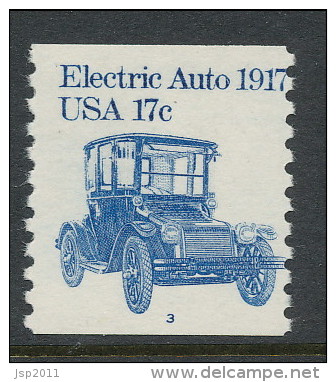 USA 1981 Scott # 1906. Transportation Issue: Electric Auto 1917s, MNH (**). Tagget  P#3 - Roulettes (Numéros De Planches)