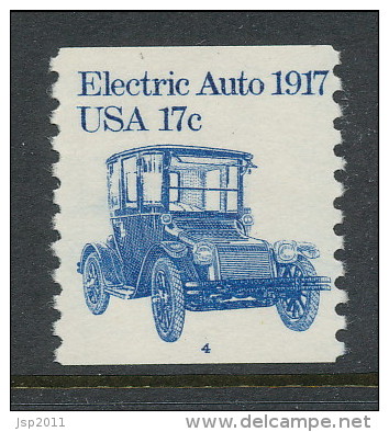 USA 1981 Scott # 1906. Transportation Issue: Electric Auto 1917s, MNH (**). Tagget  P#4 - Roulettes (Numéros De Planches)