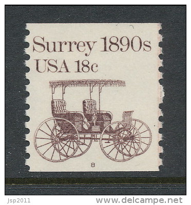 USA 1981 Scott # 1907. Transportation Issue: Surrey 1890s MNH (**). Tagget  Omitted P#8 - Roulettes (Numéros De Planches)