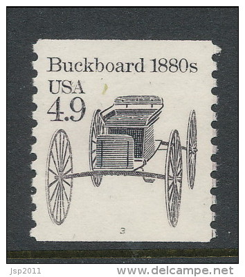 USA 1985 Scott # 2124. Transportation Issue: Buckboard 1880s, P# 3, MNH (**). - Coils (Plate Numbers)