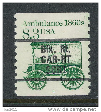 USA 1985 Scott # 2128a. Transportation Issue: Tractor 1920s, Precancel P# 4 MNH (**). - Coils (Plate Numbers)