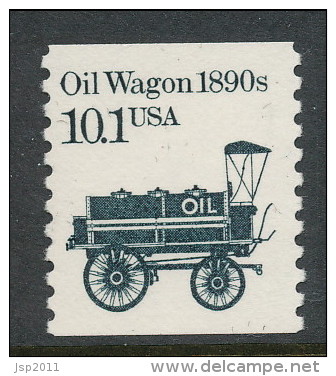 USA 1985 Scott # 2130, 2130a-1 And 2130a-2. Transportation Issue: Oil Wagon 1980s, Set Of 3, MNH (**). - Coils & Coil Singles