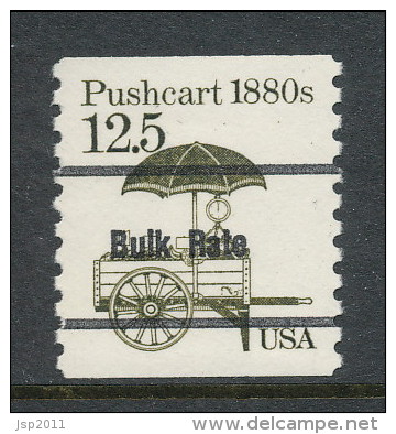 USA 1985 Scott # 2133 And 2133a. Transportation Issue: Pushcart.  Set Of 2, MNH (**). - Coils & Coil Singles