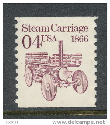 USA 1991 Scott # 2451. Transportation Issue: Steam Carriage 1866.  MNH (**). - Rollenmarken