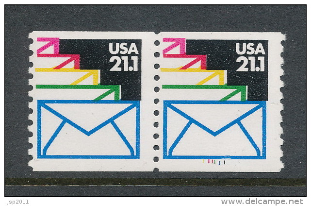 USA 1985 Scott # 2150. Sealed Envelops, Pair With P# 111111, MNH (**). - Rollenmarken (Plattennummern)