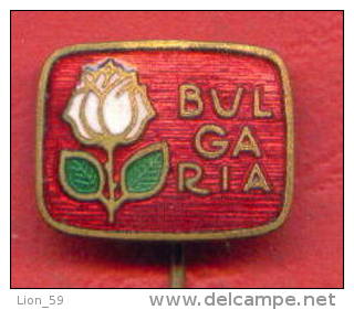 F1707 / BULGARIAN ROSE - Plant Perfume  - Bulgaria Bulgarie Bulgarien Bulgarije -  Badge Pin - Parfums