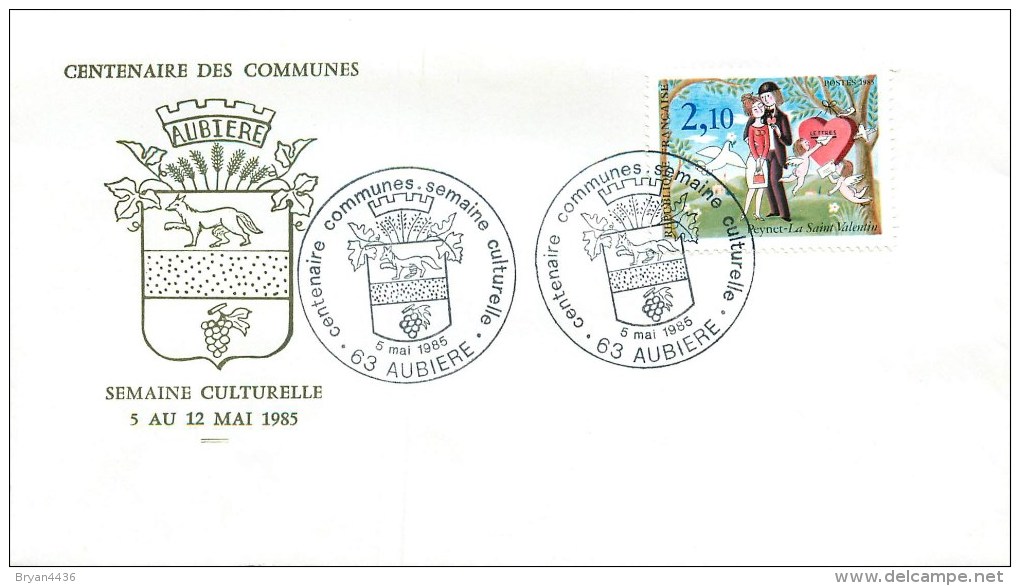 63 - Aubière - Centenaire Des Communes - Carte Lettre Décorée - 1985 - Très Bel Etat (voir 2 Scans - Aubiere