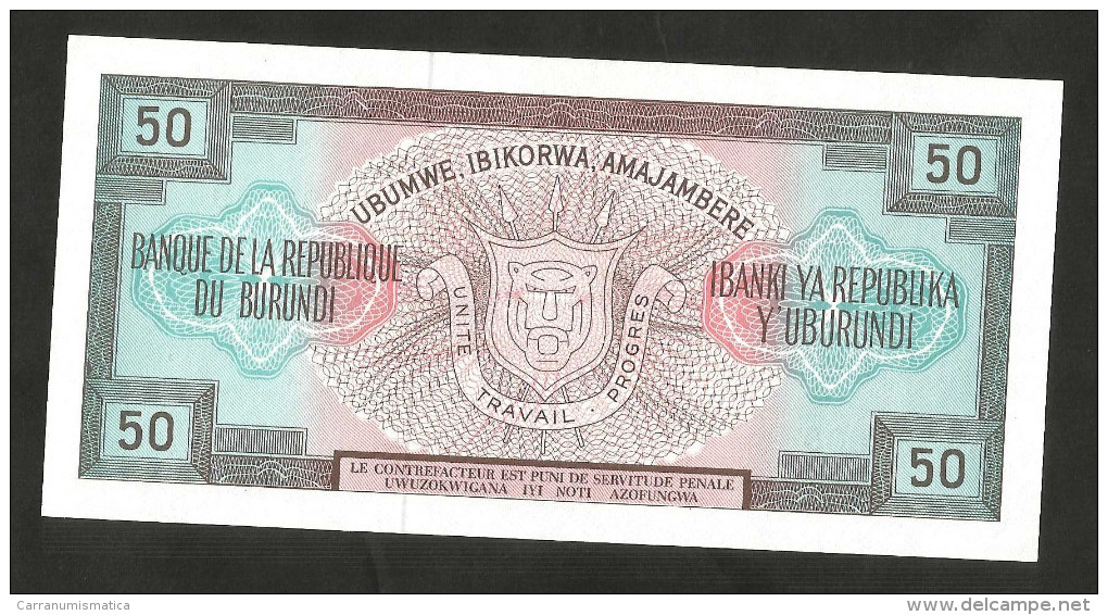 [NC] BURUNDI - BANQUE De La REPUBLIQUE Du BURUNDI - 50 FRANCS (1979) - Burundi