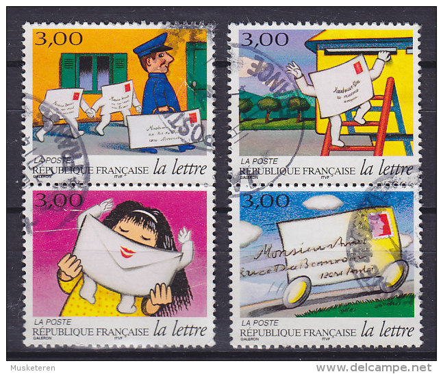 France 1997 Mi. 3204-07    3.00 Fr Ein Brief Auf Reisen 2x  Paire Paare Pairs - Oblitérés