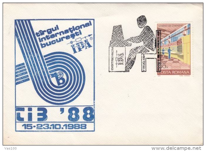 COMPUTERS SPECIAL POSTMARK, BUCHAREST INTERNATIONAL FAIR SPECIAL COVER, 1988, ROMANIA - Computers