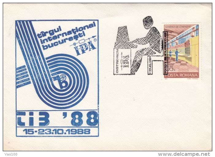 COMPUTERS SPECIAL POSTMARK, BUCHAREST INTERNATIONAL FAIR SPECIAL COVER, 1988, ROMANIA - Informatique