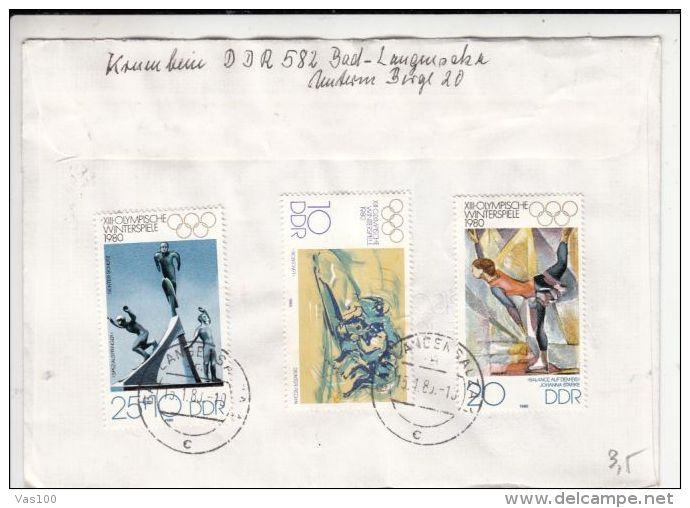 LAKE PLACID'80 WINTER OLYMPIC GAMES, SKIING, EMBOISED SPECIAL COVER, 1980, GERMANY - Hiver 1980: Lake Placid