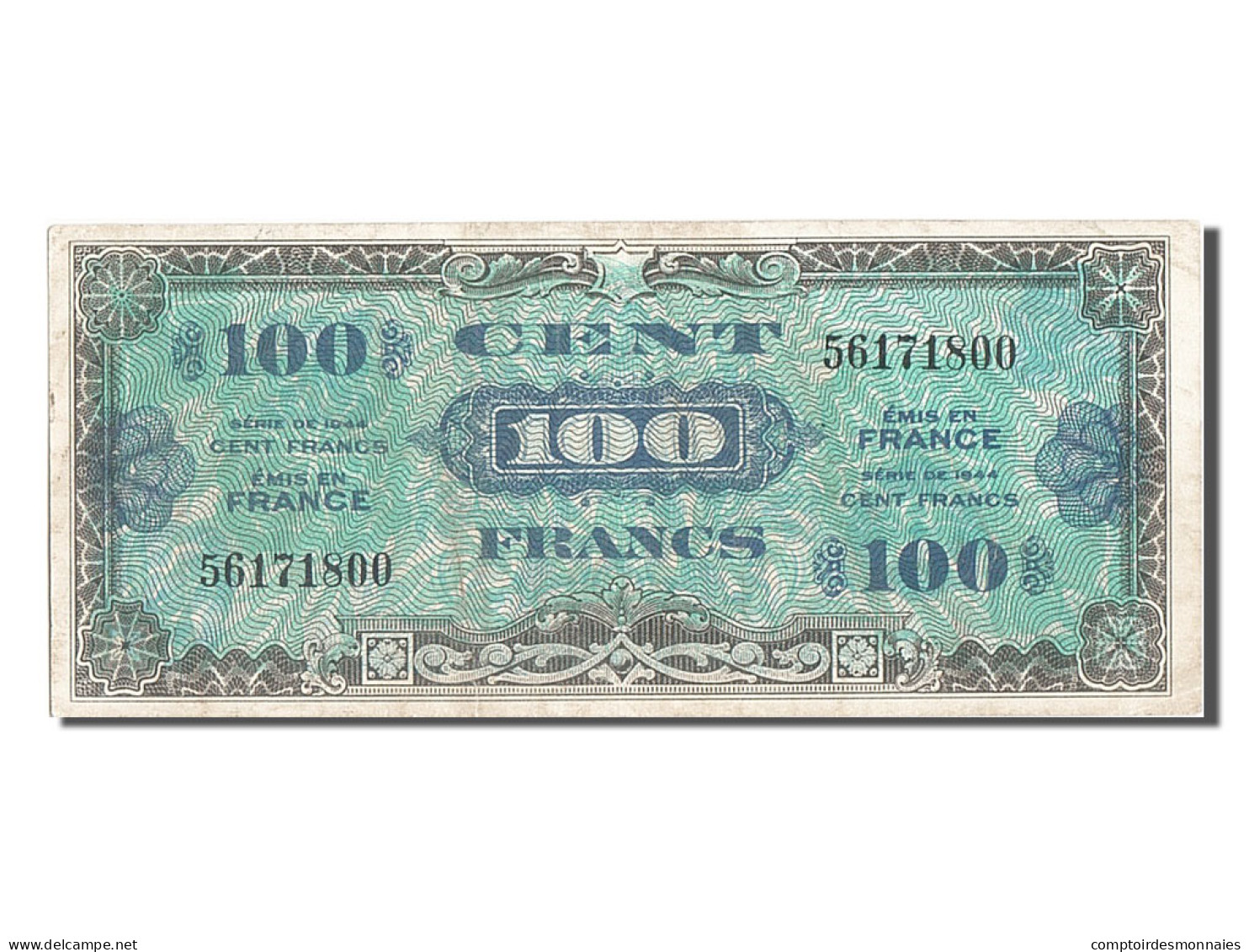 Billet, France, 100 Francs, 1944 Flag/France, 1944, 1944-06-01, SUP+ - 1944 Flag/France