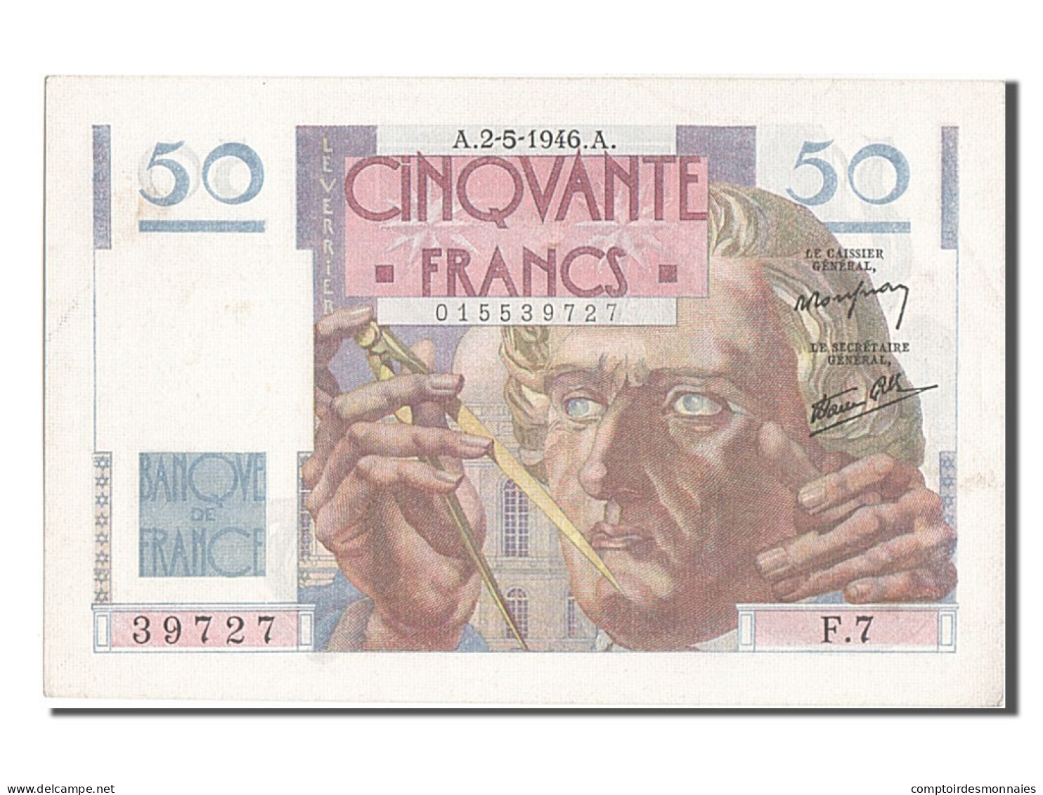 Billet, France, 50 Francs, 50 F 1946-1951 ''Le Verrier'', 1946, 1946-05-02, SUP - 50 F 1946-1951 ''Le Verrier''