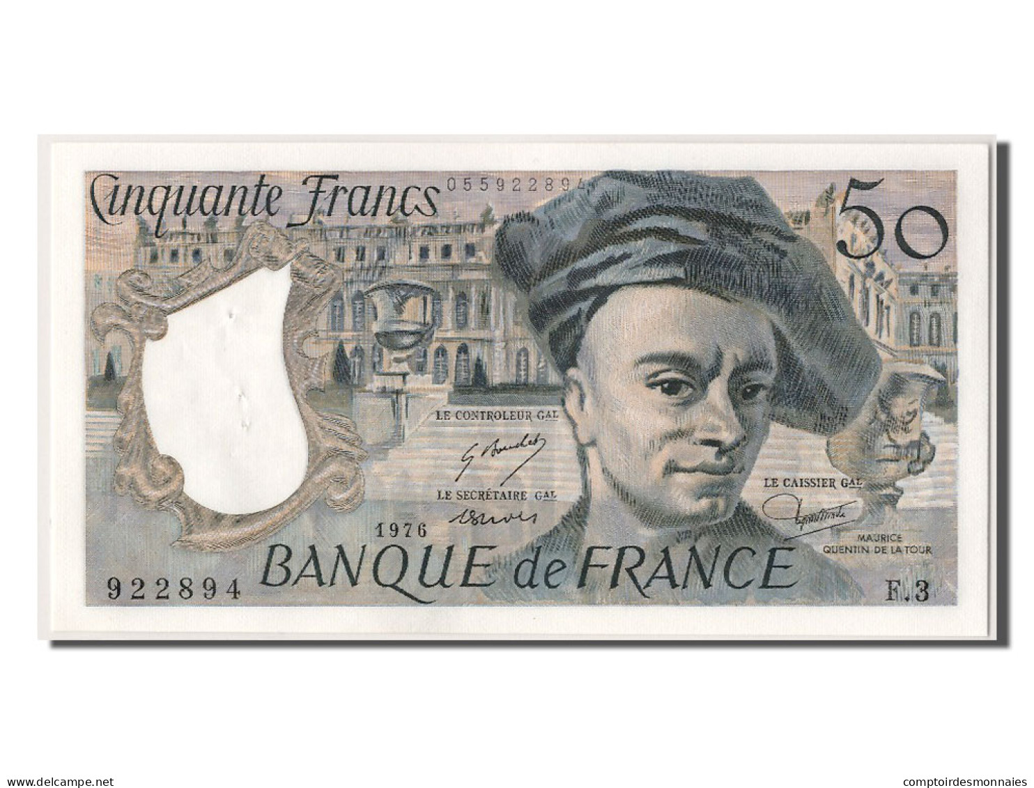 Billet, France, 50 Francs, 50 F 1976-1992 ''Quentin De La Tour'', 1976, SPL - 50 F 1976-1992 ''quentin De La Tour''