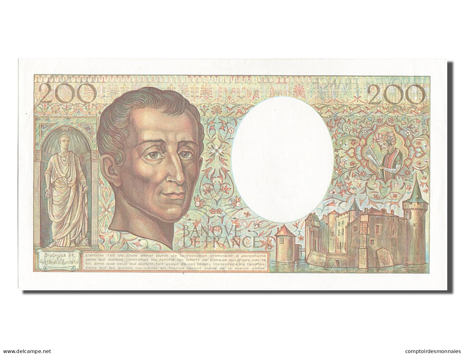 Billet, France, 200 Francs, 200 F 1981-1994 ''Montesquieu'', 1987, SUP - 200 F 1981-1994 ''Montesquieu''