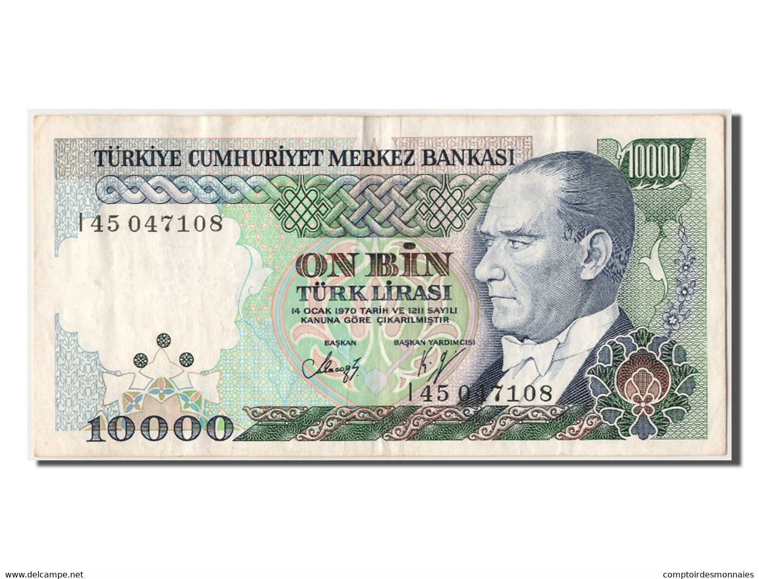 Billet, Turquie, 10,000 Lira, 1970, 1970-01-14, TTB - Turquie