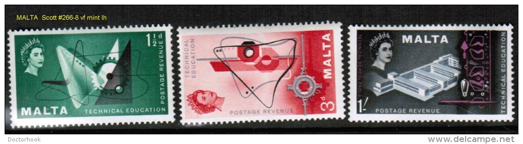 MALTA   Scott  # 266-8*  VF MINT LH - Malte (...-1964)