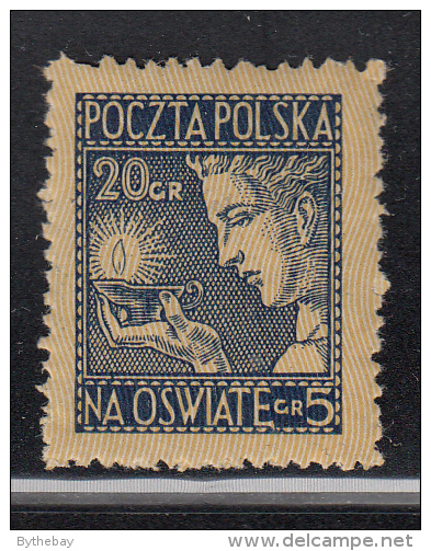 Poland MH Scott #B27 20g + 5g Light Of Knowledge, Dark Blue And Buff - Neufs