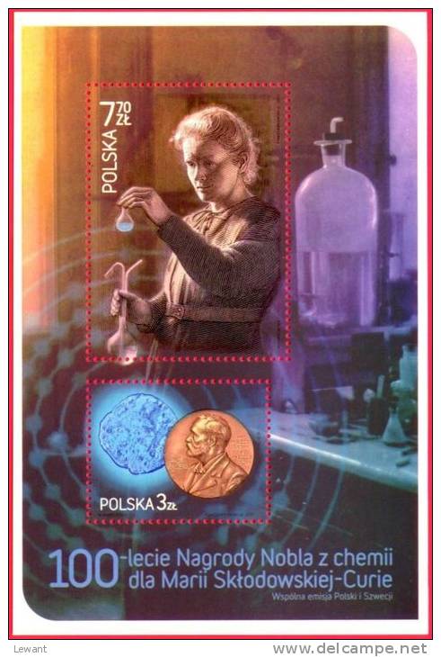 2011.11.17 - All 6 Versions - 100th Anniversary Of The Nobel Prize For Maria Sklodowska - Curie - MNH 6v - Neufs