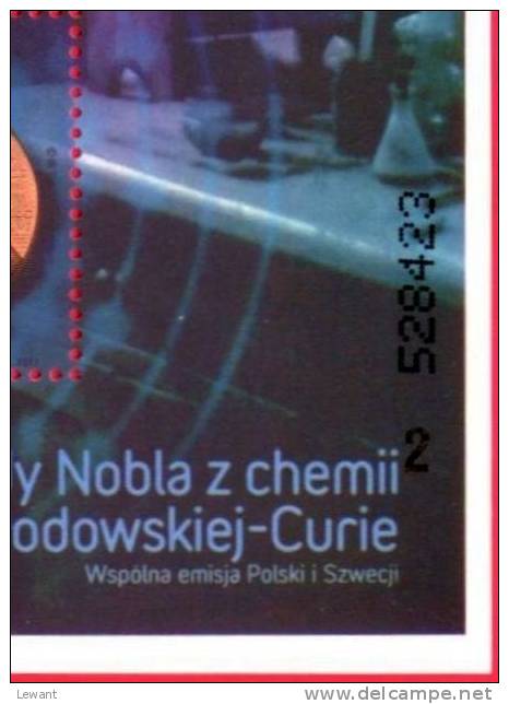 2011.11.17 - all 6 versions - 100th anniversary of the Nobel Prize for Maria Sklodowska - Curie - MNH 6v