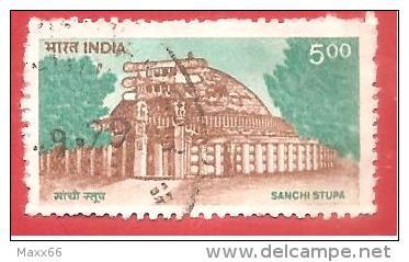 INDIA USATO - 1994 - Buildings - Sanchi Stupa - 5 &#8360; - India Rupee - Michel IN 1575 - Oblitérés