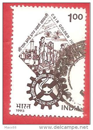 INDIA USATO - 1993 - Council For Scientific & Industrial Research - 50th Ann. - 1 &#8360; - India Rupee - Michel IN 1382 - Used Stamps