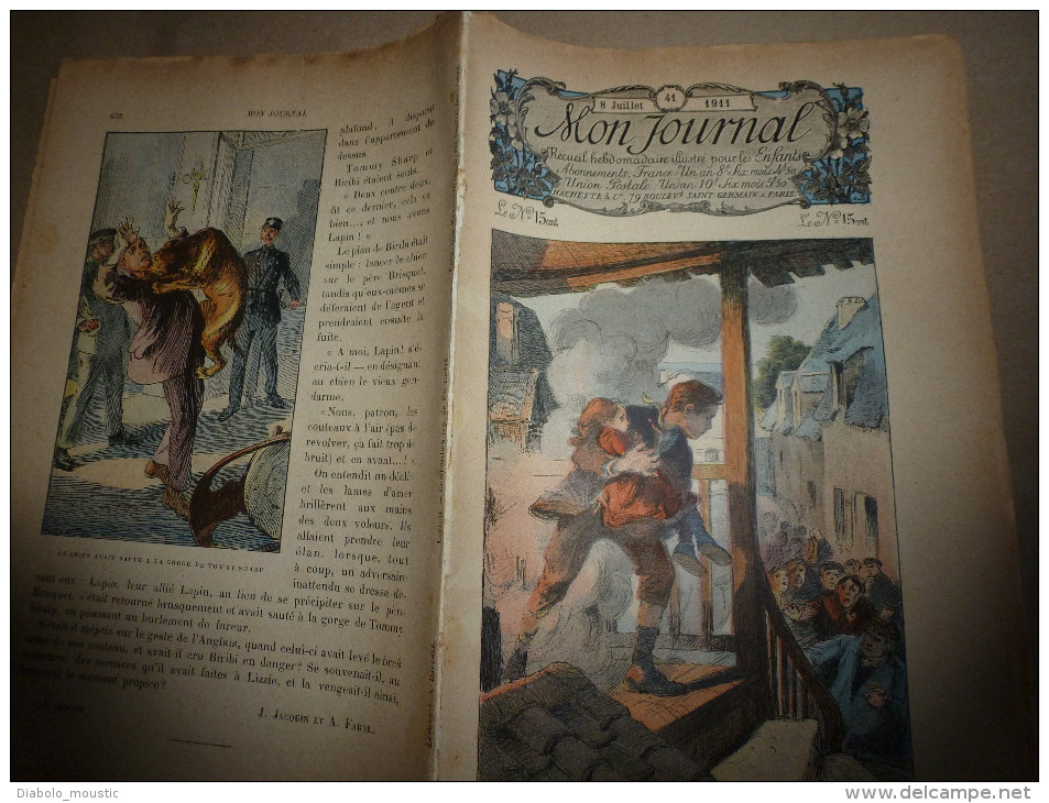 8.7.1911 MON JOURNAL :Couverture G. Dutriac ;La Casquette; Photographies AU BORD De MER ;Favori Du Vaisseau LA BACHANTE - Other & Unclassified