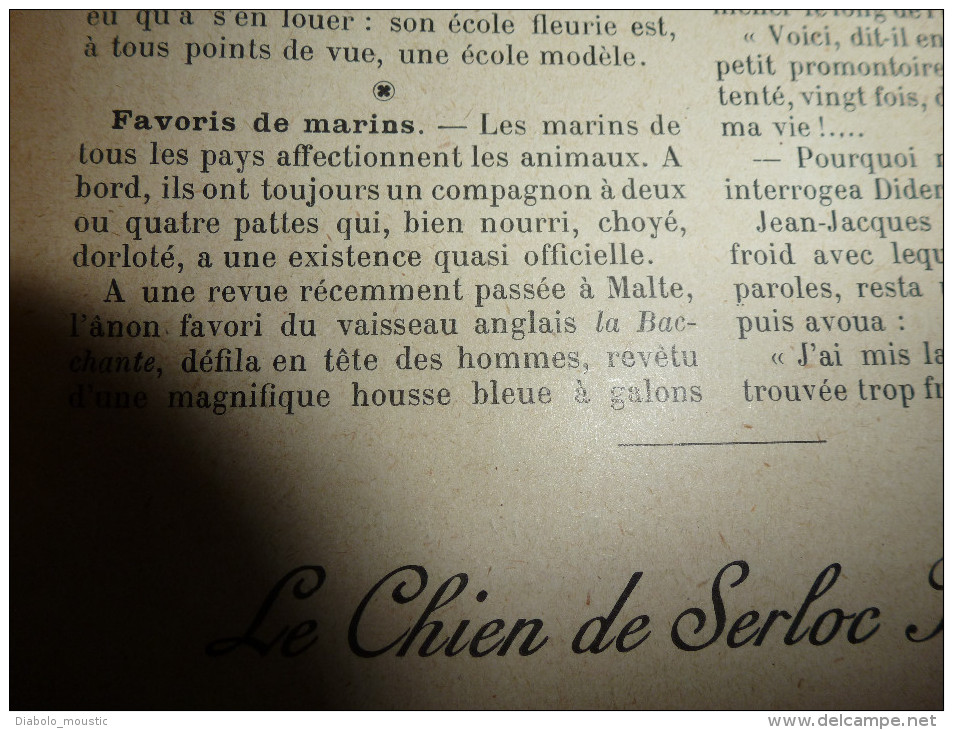 8.7.1911 MON JOURNAL :Couverture G. Dutriac ;La casquette; Photographies AU BORD de MER ;Favori du vaisseau LA BACHANTE