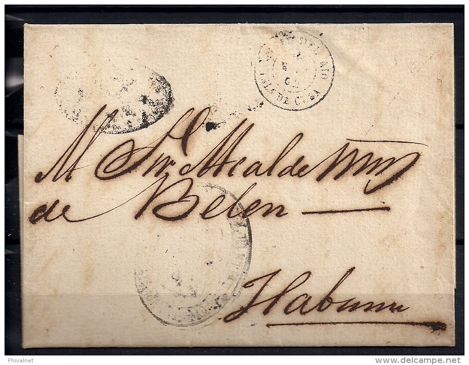 1862, CUBA, ENVUELTA CIRCULADA DE PINAR DEL RIO A LA HABANA,  PARRILLA COLONIAL, FECHADORES,PAPEL OFICIAL TIMBRE EN SECO - Vorphilatelie