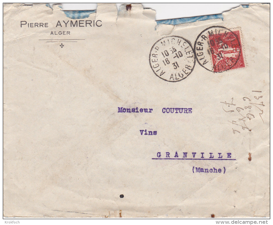 Alger Rue Michelet 1931 - Algérie - Lettre - Covers & Documents