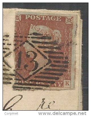 UK - VF  1844 ENTIRE COVER To MANCHESTER - Stamp Seems Cut By Hand - VF Complete WAX SEAL - Storia Postale