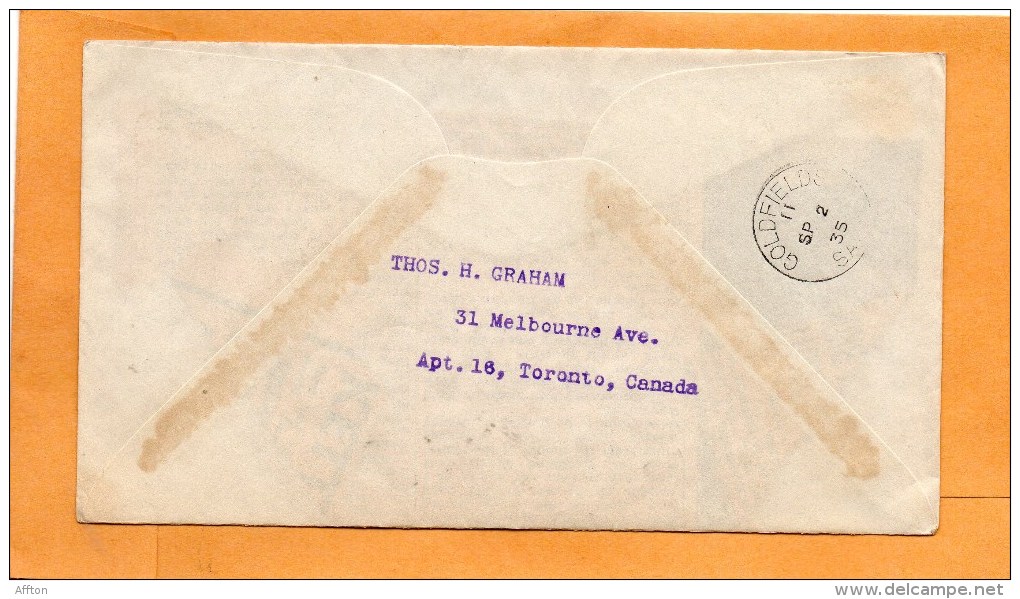 Fort Chipewyan To Goldfields Canada 1935 Air Mail Cover Mailed - Premiers Vols