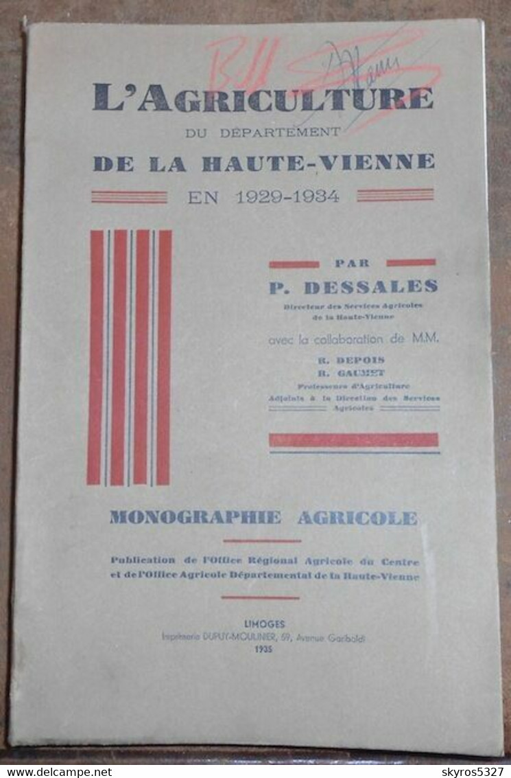 L'Agriculture Du Département De La Haute-Vienne En 1929-1934 - Limousin