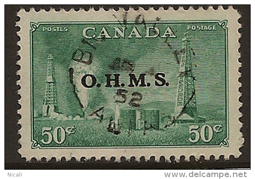 CANADA 1949 50c Oil Wells OHMS SG O177 U WL182 - Surchargés