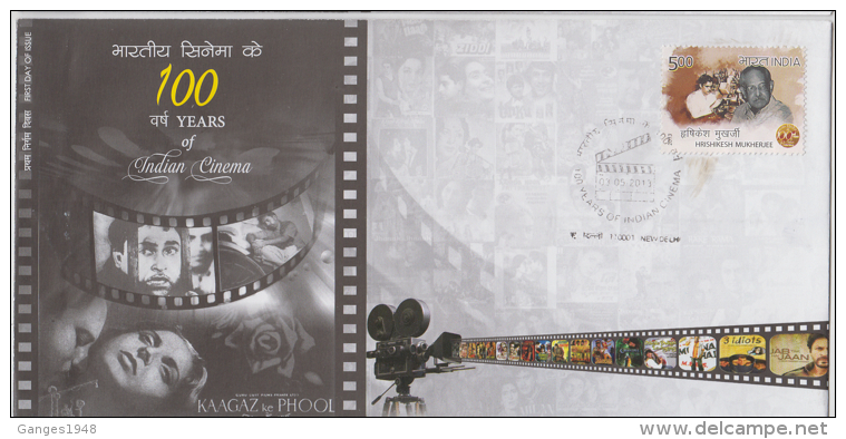 India 2013  Hrishikesh Mukerjee  100 Years Of Indian Cinema Private FDC No. 14 Of 50 Stamps Issued # 81926  Inde Indien - Cinema