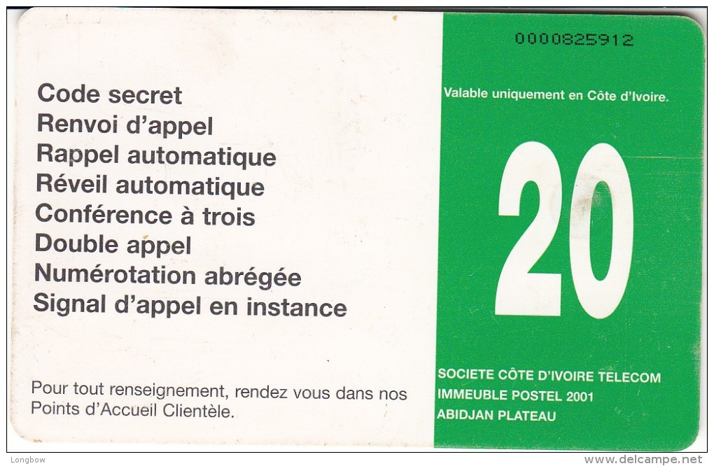 IVORY COAST - 24 - TELECOM'S SERVICES - Côte D'Ivoire