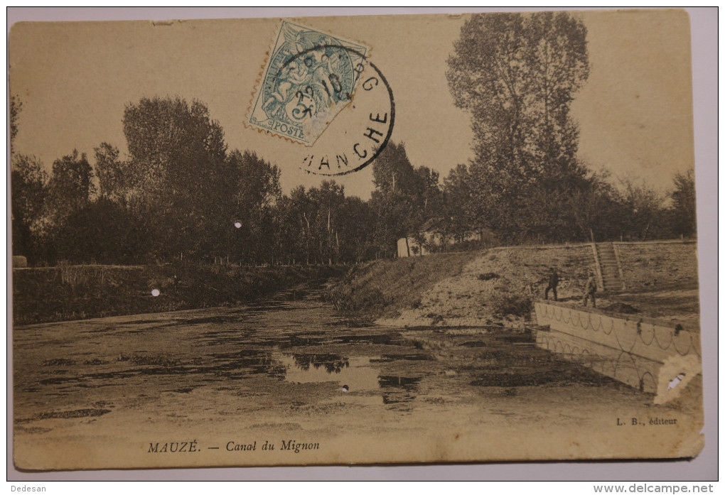 CPA Mauzé Canal Du Mignon 1905 - DO09 - Mauze Sur Le Mignon