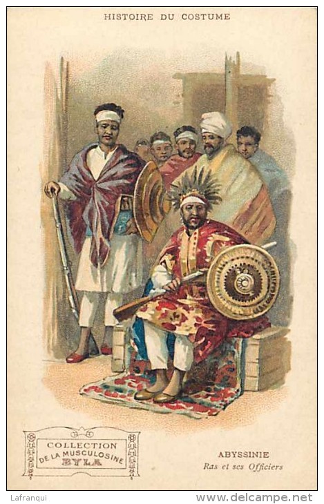 Pays Div- Afrique - Ref B378- Abyssinie - Histoire Du Costume -ras Et Ses Officiers - Carte Bon Etat  - - Ethiopie