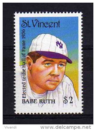 St Vincent - 1988 - Famous Baseball Players/Babe Ruth (1st Series) - MNH - St.Vincent (1979-...)