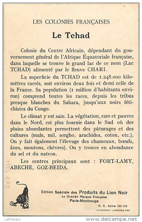 Pays Div- Afrique - Ref B361- Le Tchad - Publicité Cirage Le Lion Noir - Carte Bon Etat  - - Tchad