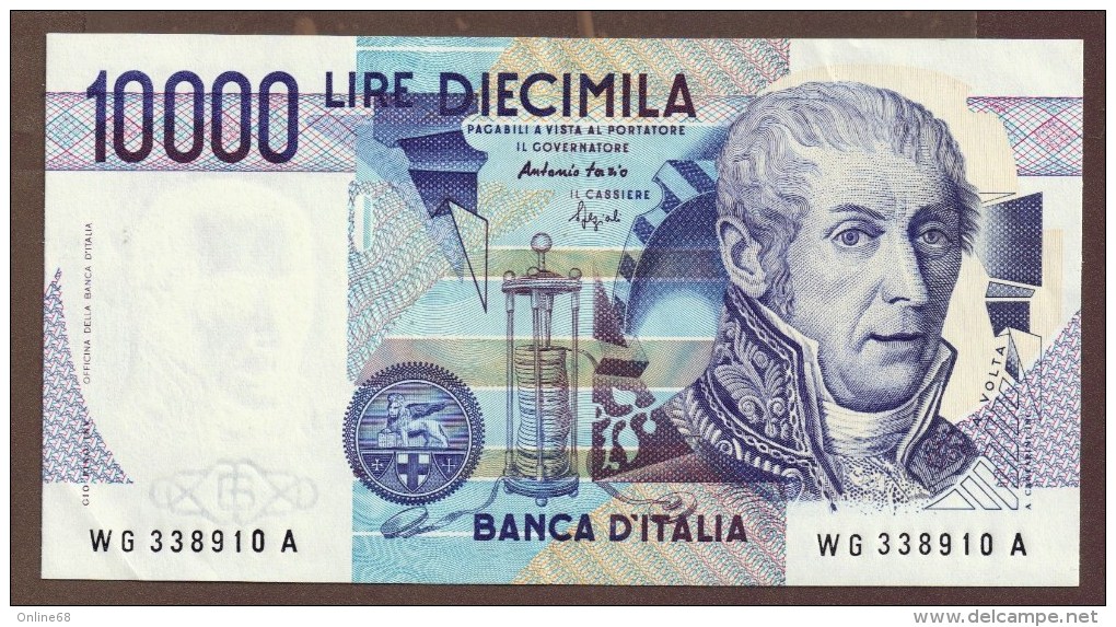 ITALIA 10.000 Lire 3.9.1984 A.VOLTA SERIE  WG....A   Signatures Fazio & Speziali - 10.000 Lire