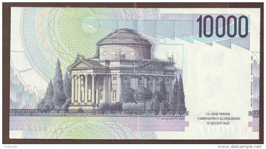 ITALIA 10.000 Lire 3.9.1984 A.VOLTA SERIE  WG....A   Signatures Fazio & Speziali - 10.000 Lire