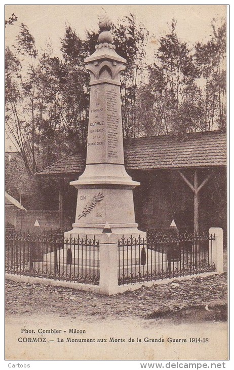 01 CORMOZ  Le Monument Aux Morts De La Grande Guerre - Sin Clasificación