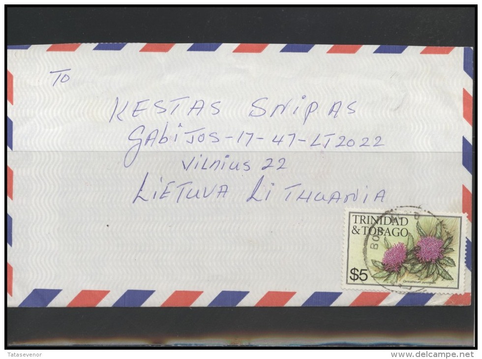 TRINIDAD & TOBAGO Brief Postal History Envelope Air Mail TT 003 Flora Flowers - Trinidad & Tobago (1962-...)