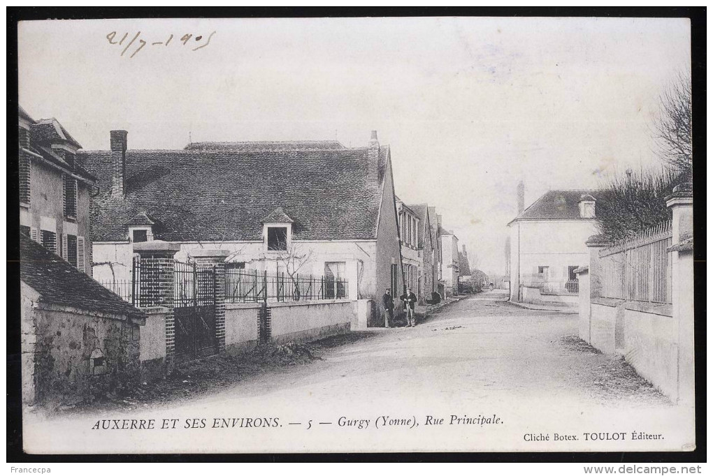 89-137 - YONNE - GURGY - Rue Principale - Gurgy